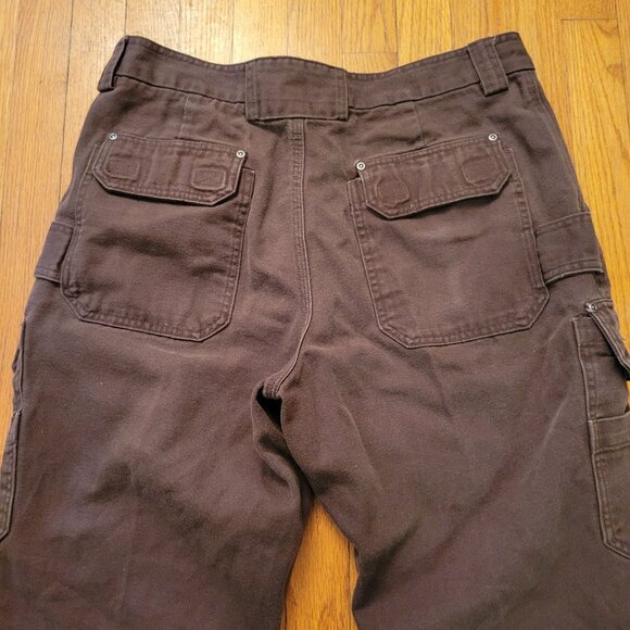 Duluth Trading Brown Cargo Pants 36x28 Canvas Cotton Heavy Duty Work - Picture 4 of 6